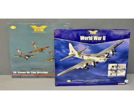 Corgi Aviation Archive Boeing Fortress AA33303, 1:72 scale and a 70 Years of the Spitfire, 1:72 scale - both boxed