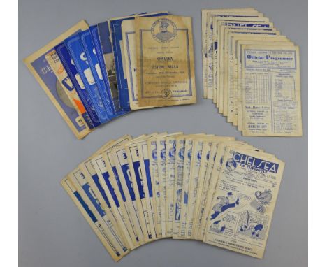 Chelsea Football Club home programmes (46) including 1945/46 season versus Leicester City, Aston Villa, Army v R.A.F., Plymou