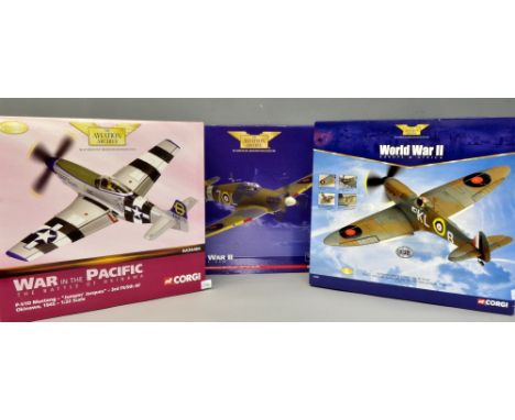 Corgi Aviation Archive Spitfire AA33904, and a Mustang AA34404 and a Fleet Airarm, all 1:32 scale - all boxed