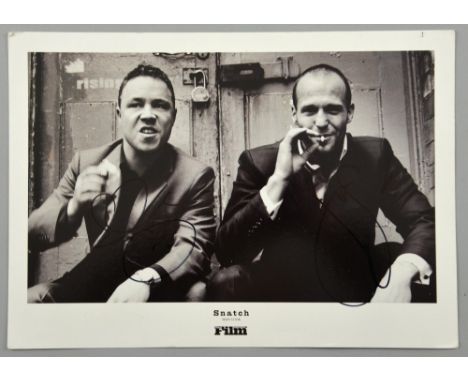 Revised Estimate - Snatch, Jason Statham & Stephen Graham signed 8 x 12 inch promotional photo/card.Provenance: This lot has 