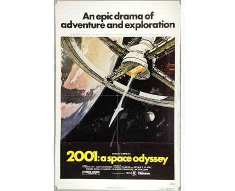 2001: A Space Odyssey (R-1980) US One sheet film poster, directed by Stanley Kubrick, MGM, folded, 27 x 41 inches