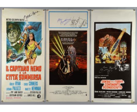 Revised Estimate - Three fantasy posters signed by 5 including Nanette Newman, Caroline Munro, Francesca Annis & Alun Armstro