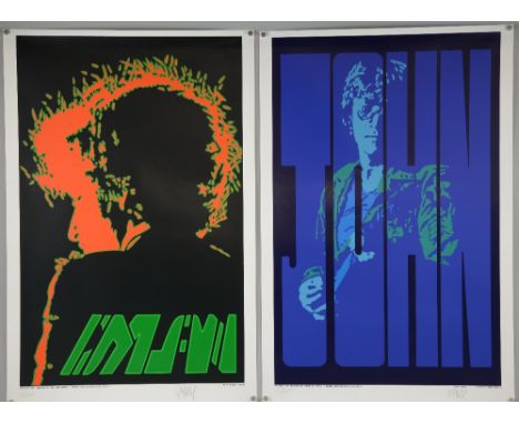 Peter Marsh, Eight limited edition music prints, artists include Jimi Hendrix, John Lennon, Bob Dylan & Jim Morrison, signed 