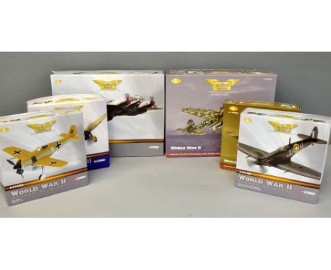 Corgi Aviation Archive World War II Heinkel AA33705, and Heinkel AA33707 both scale 1:72 and 4 smaller models,