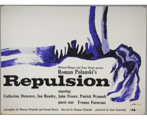 Repulsion (R-1974) British Quad film poster, directed by Roman Polanski, artwork by Jan Lenica, Compton, rolled, 30 x 40 inch