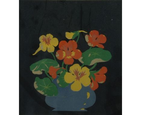 EILEEN COLOURED WOODBLOCK PRINT 'Nocturians' 7 1/2" x 6 1/2" (19cm x 16.5cm)