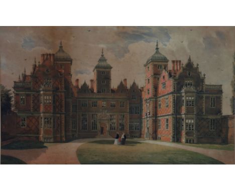 UNATTRIBUTED  NINETEENTH CENTURY COLOURED LITHOGRAPH  'Capesthorne Hall' 13 1/2" x 22 1/4" (34.3cm x 56.5cm) 