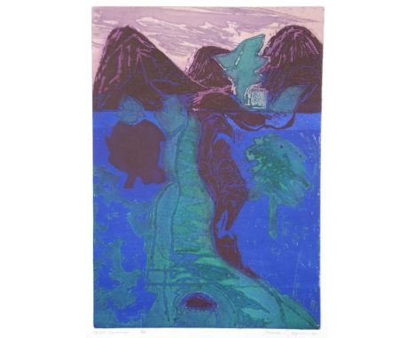 NORMAN C. JAQUES (1926-2014) TWO ETCHINGS IN COLOUR 'Welsh Landscape' Signed & titled 20 1/2" x 16" (52cm x 40.6cm) together 