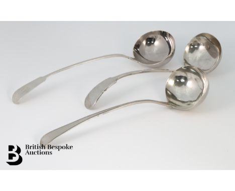 Large silver ladle, London, 1840, mm John &amp; Henry Lias, plus another George III example London, 1776, mm William Eley &am