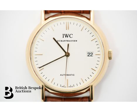 A gentleman's 18ct yellow gold IWC Portofino Automatic wrist watch 2005, model nr IW353317, case nr 3036255. The watch case m