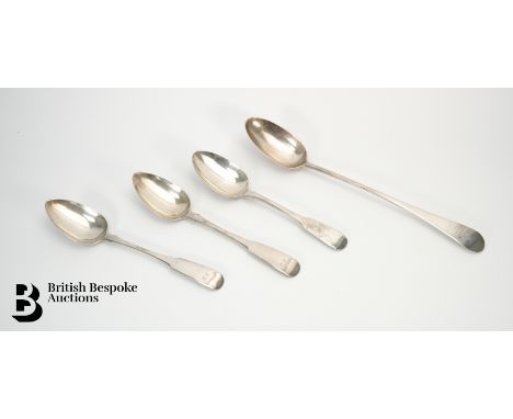 A pair of silver table spoons, hallmarked Edinburgh 1816, mm RT, a silver table spoon hallmarked Edinburgh 1816 mm M&amp;R (M