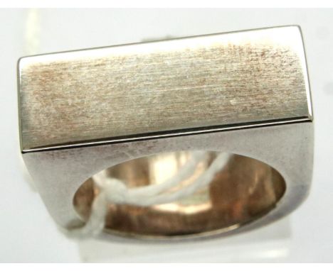 Georg Jensen silver ring, size H, 17.6g. P&amp;P Group 1 (£14+VAT for the first lot and £1+VAT for subsequent lots) 