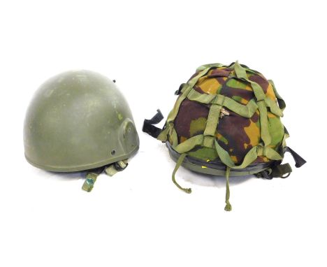 A British Army M6 Helmet and a Nato GS MK6 Helmet, (2)