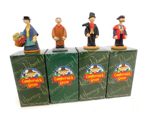 Four Robert Harrop Camberwick Green figures, comprising Lord Bellborough When I'm The Driver of a Train, Mrs Cobbit The Flowe