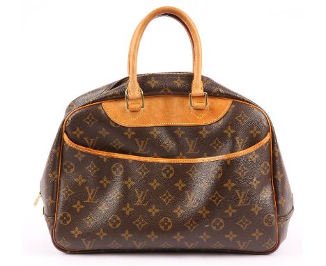 LOUIS VUITTON vintage Dauville monogrammed zipped top handle handbag with sectioned canvas and leather interior (34.5cm wide 