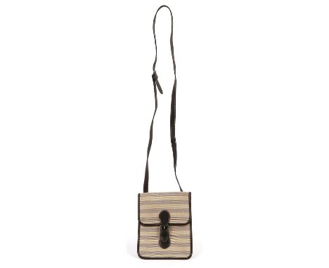 ASPREY London a brown leather small cross body handbag with silver coloured hardware (16cm wide x 20cm high x 1cm deep) Condi