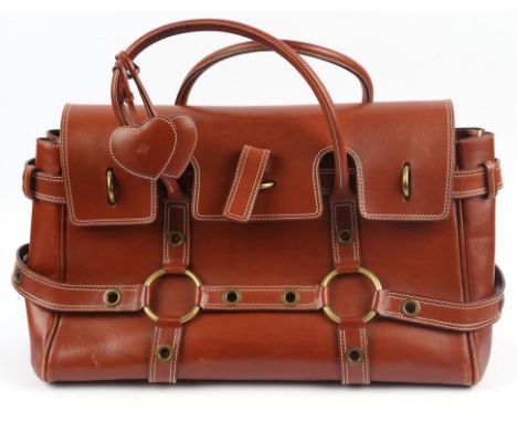 MULBERRY A Luella Bartley GISELLE tan satchel-leather handbag as modelled by Giselle Bundchen in 2001 (Limited edition.) (22c