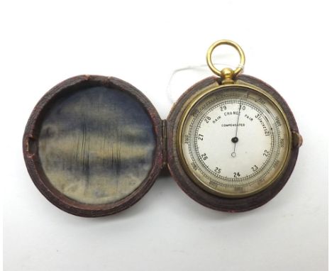 Early 20th Century gilt and lacquered combination Barometer/Altimeter of typical circular form with bow suspension and rotati