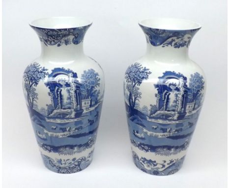 Pair of modern Spode Blue Italian pattern baluster Vases, 11 high (2)&nbsp;
Condition:
Generally good condition.
&nbsp;
Pleas