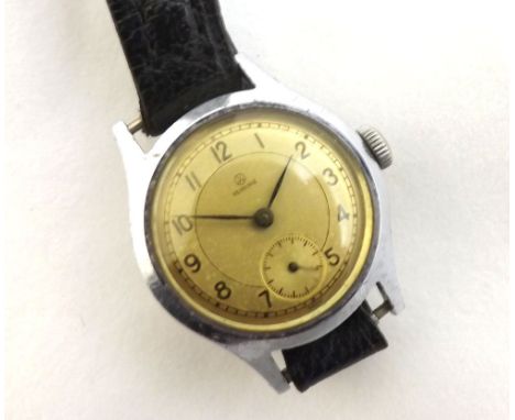 Mid-20th Century Chrome plated Ladies wrist watch, Vendome, the jewelled movement to a Silvered Arabic dial with subsidiary s