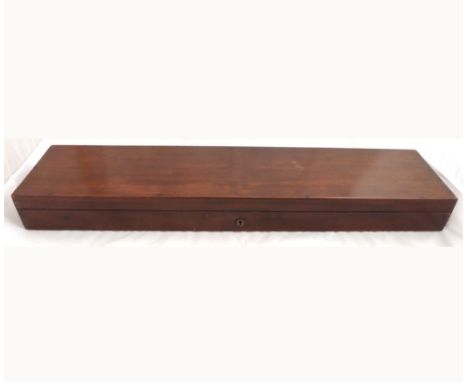 Vintage Mahogany Instrument Box of plain rectangular form with green plush lined interior, 27 <  long