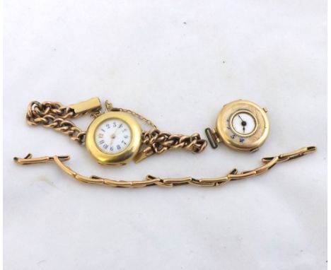 Mixed lot comprising a Ladies dress watch with jewelled movement and bi-metallic cut compensated balance and blued steel over