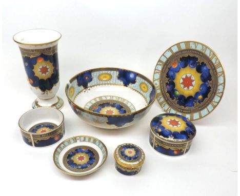 A Mixed Lot of Royal Worcester  To Celebrate the Millennium  China Wares comprising: large Pedestal Vase, large Round Bowl, P