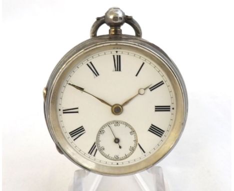 Last quarter of the 19th Century Silver cased open face lever watch, 1102, the frosted and gilt movement with engraved cock, 