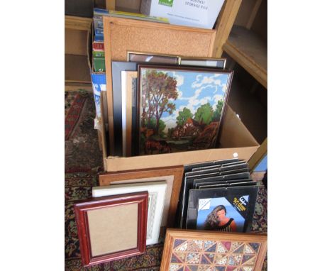A box picture frames and a tapestry