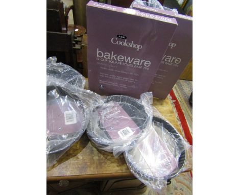 Aga new cookware- 2 square cake tin, 2 quiche tins and 2 spring tins