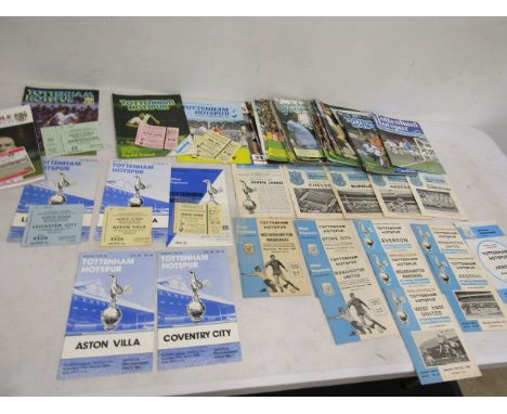 Tottenham Hot Spurs vintage programmes, 6 with original tickets plus 2 Stevenage with ticket and one England programme. list 