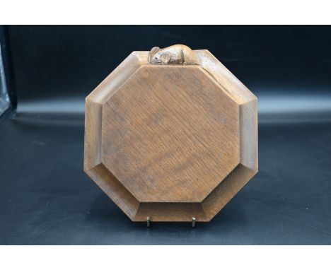 Mouseman - an oak octagonal cheeseboard / pot stand with a mouse signature, by the workshop of Robert Thompson, Kilburn, appr