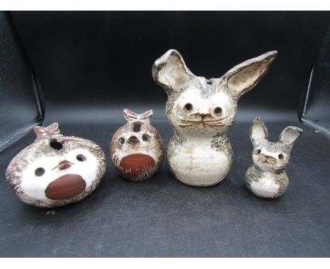 4 Briglin pottery animal money boxes&nbsp;