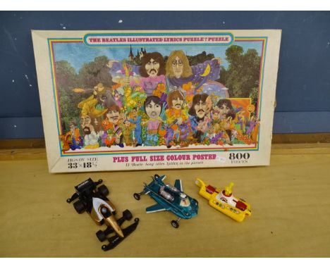 The Beatles jigsaw puzzle, Corgi Yellow Submarine toy and Dinky JOE 90 car etc&nbsp;