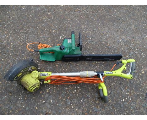 Ryobi strimmer and an electric chainsaw from a house clearance&nbsp;