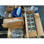 (F) (New) Pallet of Misc Hardware, Hangers, Clamps, Extension Rings, Conduit Fittings, Wire, & More