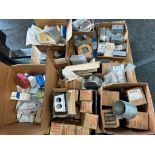 (F) (New) Pallet of Misc. Electrical Hardware, Receptacles, Conduit Couplings, Light Switches, Cover