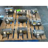 (F) Pallet of Small Industrial Motors; Baldor-Reliance .25HP, .5HP, 1HP, Baldor 5HP, 3/4HP, & More (