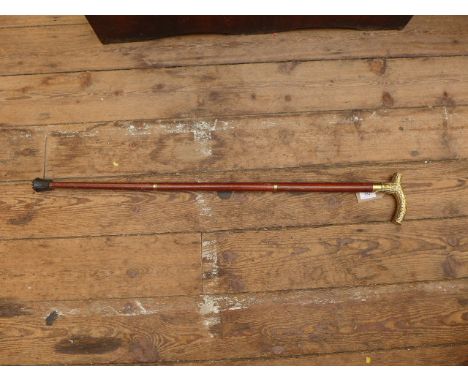 Brass handled three length walking stick