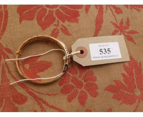 9ct rose gold bangle (19gm)