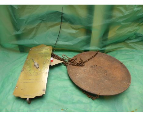 Brass set of Salters swing balance scales with metal pan