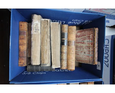 Approx 11 leather and part leather bound 18th & 19th century volumes incl. 'The Natural History of Waters and Earths' by R Br