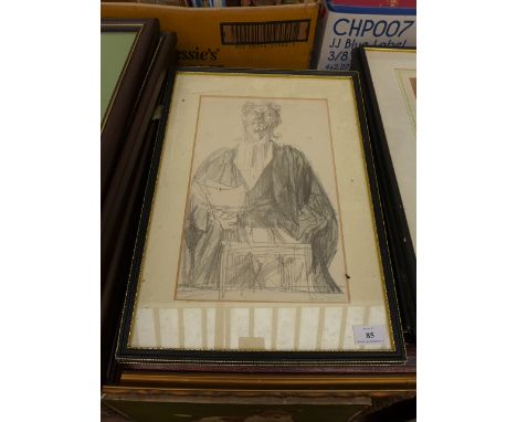 3 Hogarth framed coloured Spy prints of leading 20th century Judges (glass of one cracked) together with a black and white fr