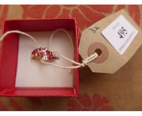 18ct gold ruby and diamond ring (Size O)