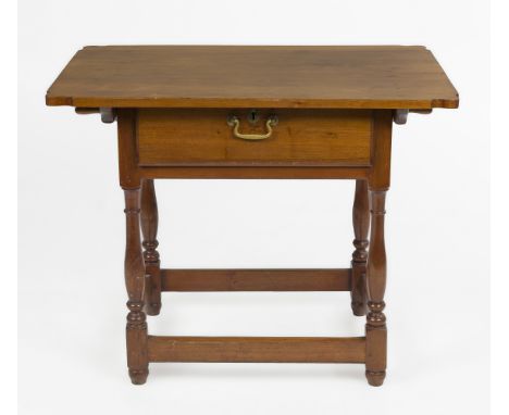 DESCRIPTION: Pennsylvania walnut farm table in the Queen Anne/Chippendale style. Probably 20th century. Possibly incorporatin