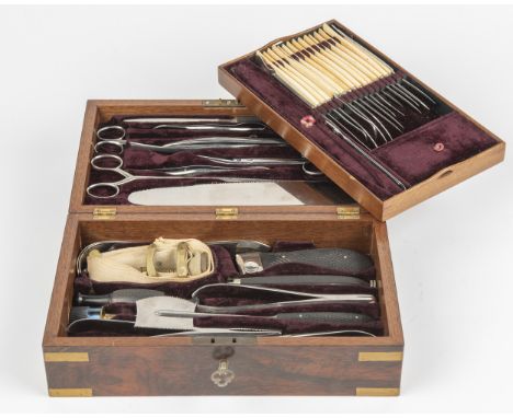DESCRIPTION: Civil War era complete surgical set. Circa 1860s. Made my J. H. Gemrig &amp; Son of Philadelphia. Includes bone 