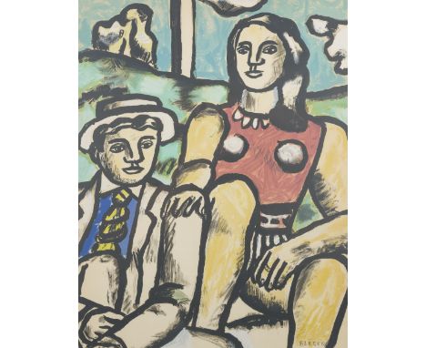 DESCRIPTION: Fernand Leger (American/French, 1881-1955). Lithograph in colors. The Couple. Signed lower right. Edition 183/35