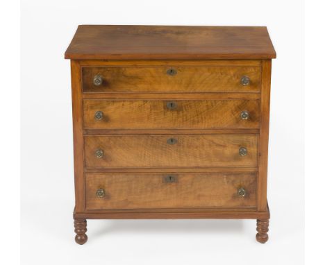 DESCRIPTION: Bench-made copy of a Pennsylvania four-drawer Chippendale dresser constructed as a true miniature. Probably 19th