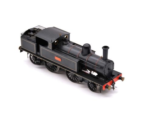 Bernard Miller scratch-built Fine Scale O gauge tank locomotive, LNWR 660 Webb 'Radial tank', 2-4-2T, 2-rail. c1938, repainte