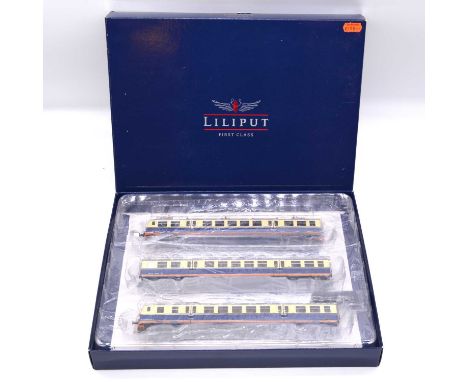 Liliput HO gauge model railway 3-car electric locomotive set ref L113015 OBB 4030.303 'Wiener Schnellbahn', boxed. 